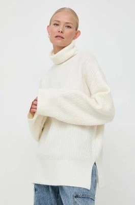 Zdjęcie produktu Notes du Nord sweter wełniany damski kolor beżowy z golfem