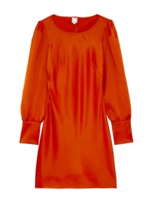 Zdjęcie produktu Obcisła Pomarańczowa Sukienka z Satyny Ines De La Fressange Paris
