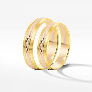 Zdjęcie produktu Obrączki ślubne z dwukolorowe złota 4.5mm półokrągłe
