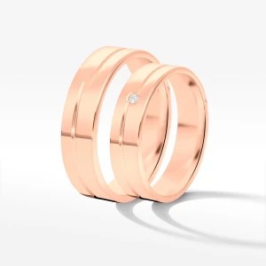 Zdjęcie produktu Obrączki ślubne z różowego złota 5mm płaskie