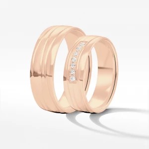 Zdjęcie produktu Obrączki ślubne z różowego złota 6mm półokrągłe