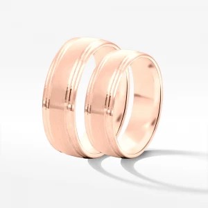 Zdjęcie produktu Obrączki ślubne z różowego złota 6mm półokrągłe