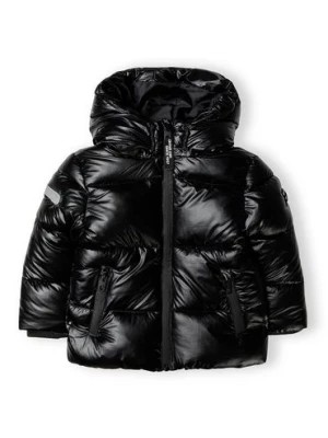 Zdjęcie produktu Ocieplana kurtka metaliczna pikowana dla chłopca z kapturem- czarna Minoti