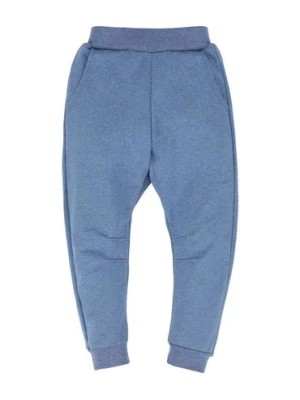 Zdjęcie produktu Ocieplane spodnie dresowe dla chłopca niebieskie z kieszeniami naszytymi z tyłu Tup Tup