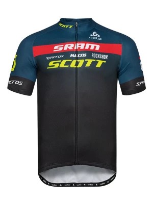 Zdjęcie produktu Odlo Koszulka kolarska "Scott" w kolorze czarno-morskim rozmiar: M