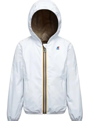 Zdjęcie produktu Odwracalna biała/beżowa kurtka z kapturem z nylonu K-Way
