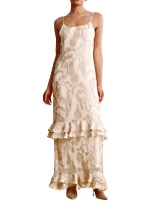 Zdjęcie produktu Off White Brocade Georgette Strap Sukienka BY Timo