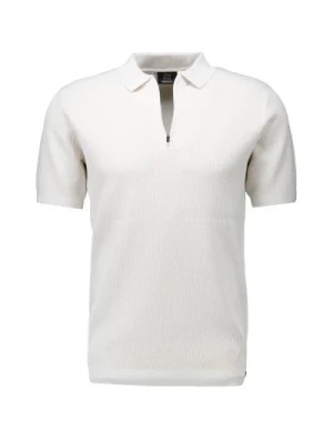 Zdjęcie produktu Offwhite Zip Polo z Otwartą Strukturą Genti