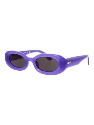 Zdjęcie produktu Okulary Przeciwsłoneczne Amalfi w Kolorze Fioletowym z Ciemnoszarymi Soczewkami Off White