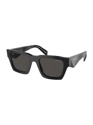 Zdjęcie produktu Okulary przeciwsłoneczne w kształcie kwadratu z fasetowanymi ramionami i ikonicznym logo Prada