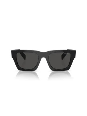 Zdjęcie produktu Okulary przeciwsłoneczne w kształcie poduszki z ciemnoszarymi soczewkami Prada