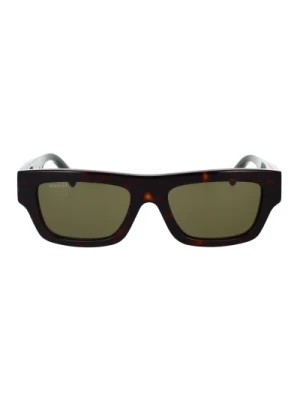 Zdjęcie produktu Okulary przeciwsłoneczne w kształcie prostokąta z odważną oprawką z acetatu i eleganckimi ramionami z logo GG Gucci