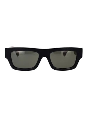 Zdjęcie produktu Okulary przeciwsłoneczne w kształcie prostokąta z odważnym obramowaniem z acetatu i eleganckimi ramionami z logo GG Gucci