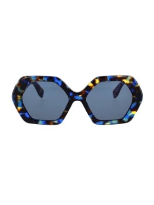 Zdjęcie produktu Okulary przeciwsłoneczne w kształcie sześciokąta z odważną oprawką w kolorze żółwia Ambush