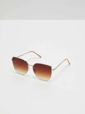 Zdjęcie produktu Okulary przeciwsłoneczne z metalowymi oprawkami brązowe Moodo
