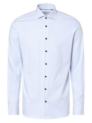 Zdjęcie produktu Olymp Level Five Koszula męska łatwa w prasowaniu Mężczyźni Slim Fit Bawełna niebieski|biały w paski,