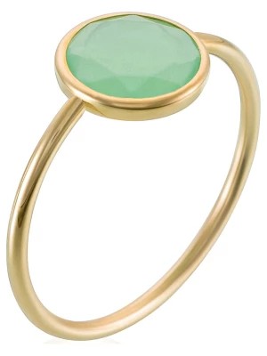 Zdjęcie produktu OR ÉCLAT Złoty pierścionek "Aliyan" z jadeitem rozmiar: 50