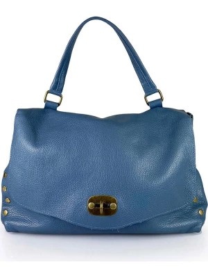Zdjęcie produktu ORE10 Skórzana torebka "Arancia" w kolorze niebieskim - 32 x 27 x 15 cm rozmiar: onesize