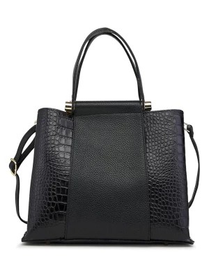 Zdjęcie produktu ORE10 Skórzana torebka "Lusan" w kolorze czarnym - 29 x 25 x 13 cm rozmiar: onesize