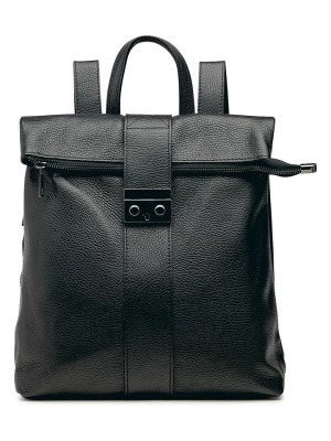 Zdjęcie produktu ORE10 Skórzany plecak "Estro" w kolorze czarnym - 33 x 38 x 14 cm rozmiar: onesize