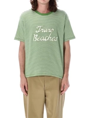 Zdjęcie produktu Paski Crew-neck T-shirt Zielony Krem Bode