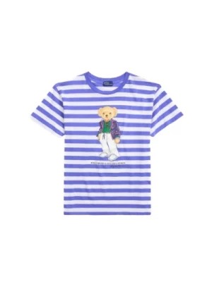 Zdjęcie produktu Paski T-shirt z Okrągłym Dekoltem Niebieski/Biały Ralph Lauren