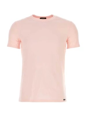Zdjęcie produktu Pastelowy Różowy Bawełniany T-shirt Tom Ford