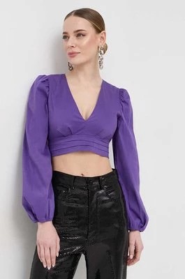 Zdjęcie produktu Patrizia Pepe bluzka damska kolor fioletowy gładka