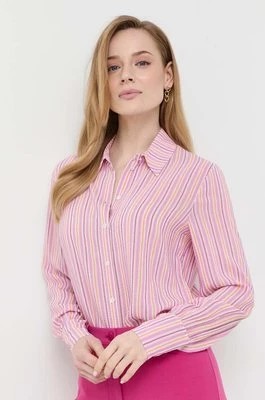 Zdjęcie produktu Patrizia Pepe koszula z domieszką jedwabiu kolor różowy regular z kołnierzykiem klasycznym