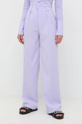 Zdjęcie produktu Patrizia Pepe spodnie damskie kolor fioletowy proste high waist