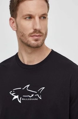Zdjęcie produktu Paul&Shark t-shirt bawełniany męski kolor czarny z nadrukiem 23411198