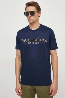 Zdjęcie produktu Paul&Shark t-shirt bawełniany męski kolor granatowy z aplikacją 24411020