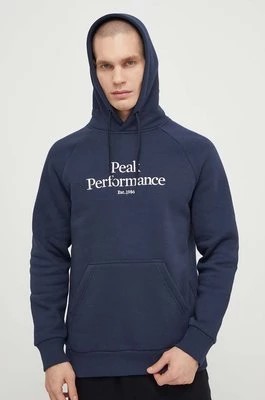 Zdjęcie produktu Peak Performance bluza męska kolor granatowy z kapturem z aplikacją