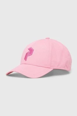 Zdjęcie produktu Peak Performance czapka z daszkiem bawełniana kolor różowy z aplikacją