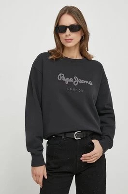Zdjęcie produktu Pepe Jeans bluza bawełniana damska kolor czarny z aplikacją