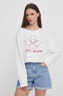 Zdjęcie produktu Pepe Jeans bluza bawełniana Lorelai damska kolor beżowy z nadrukiem PL581425CHEAPER
