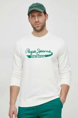 Zdjęcie produktu Pepe Jeans bluza bawełniana ROI męska kolor biały z nadrukiem PM582670