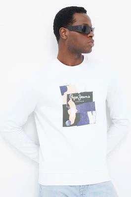 Zdjęcie produktu Pepe Jeans bluza bawełniana Oldwive męska kolor biały z nadrukiem