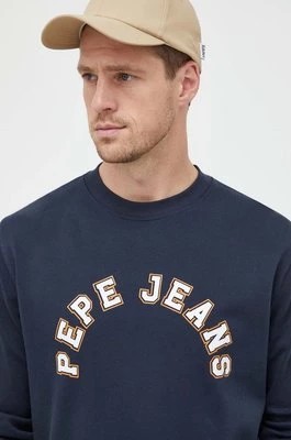 Zdjęcie produktu Pepe Jeans bluza bawełniana Westend męska kolor granatowy z nadrukiem