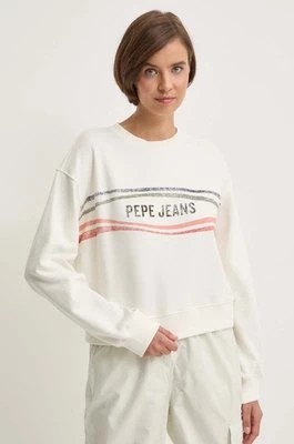 Zdjęcie produktu Pepe Jeans bluza EDELINE damska kolor beżowy z nadrukiem PL581444