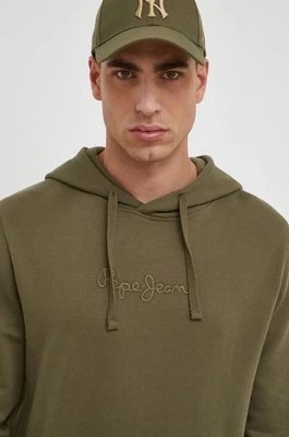 Zdjęcie produktu Pepe Jeans bluza JOE HOODIE męska kolor zielony z kapturem melanżowa PM582573