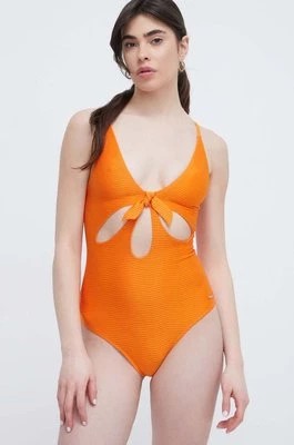 Zdjęcie produktu Pepe Jeans jednoczęściowy strój kąpielowy WAVE KNOT SWIMSUIT kolor pomarańczowy miękka miseczka PLB10489