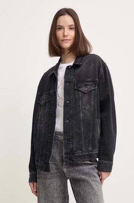 Zdjęcie produktu Pepe Jeans kurtka jeansowa BOYFRIEND JACKET damska kolor czarny przejściowa oversize PL402390XH7