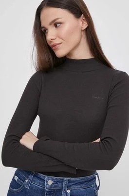 Zdjęcie produktu Pepe Jeans longsleeve damski kolor czarny z półgolfem