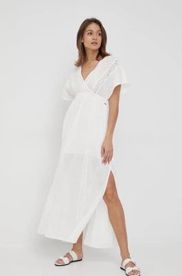 Zdjęcie produktu Pepe Jeans sukienka bawełniana KAIA kolor biały maxi rozkloszowana