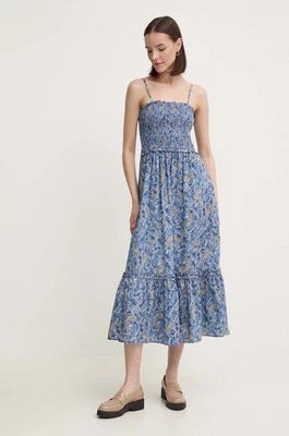 Zdjęcie produktu Pepe Jeans sukienka bawełniana MARIELA kolor niebieski midi rozkloszowana PL953582