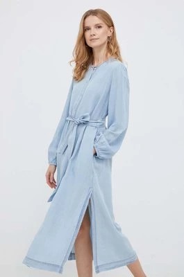Zdjęcie produktu Pepe Jeans sukienka Fabiola kolor niebieski midi prosta