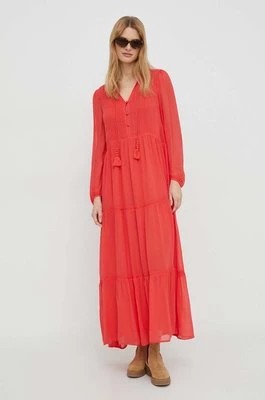Zdjęcie produktu Pepe Jeans sukienka kolor czerwony maxi rozkloszowana