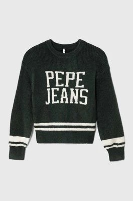 Zdjęcie produktu Pepe Jeans sweter z domieszką wełny dziecięcy kolor zielony ciepły
