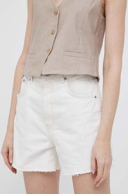 Zdjęcie produktu Pepe Jeans szorty jeansowe Rachel damskie kolor beżowy gładkie high waist